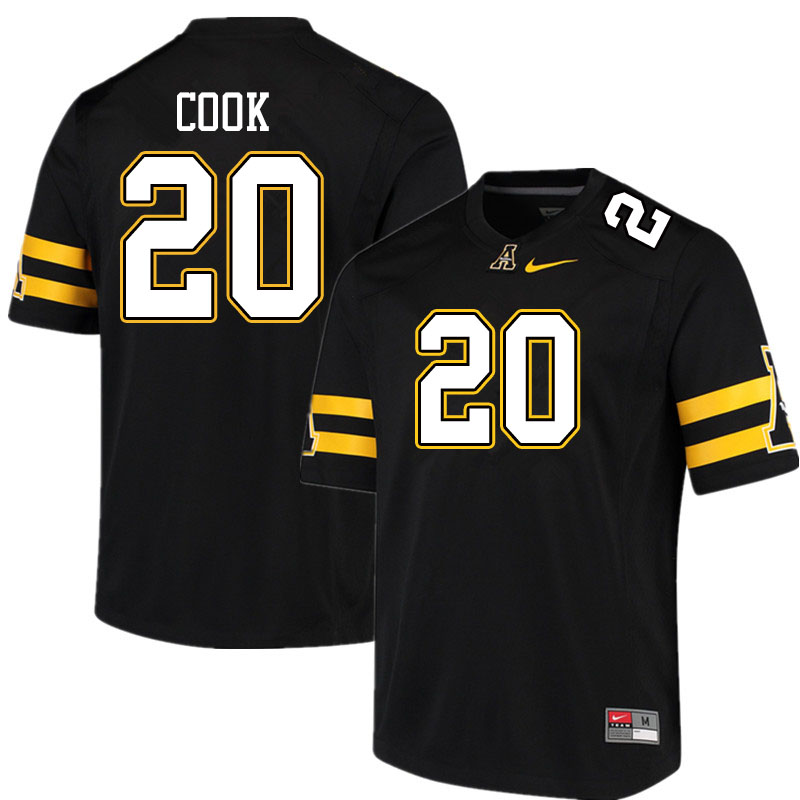 Men #20 Noel Cook Appalachian State Mountaineers College Football Jerseys Sale-Black